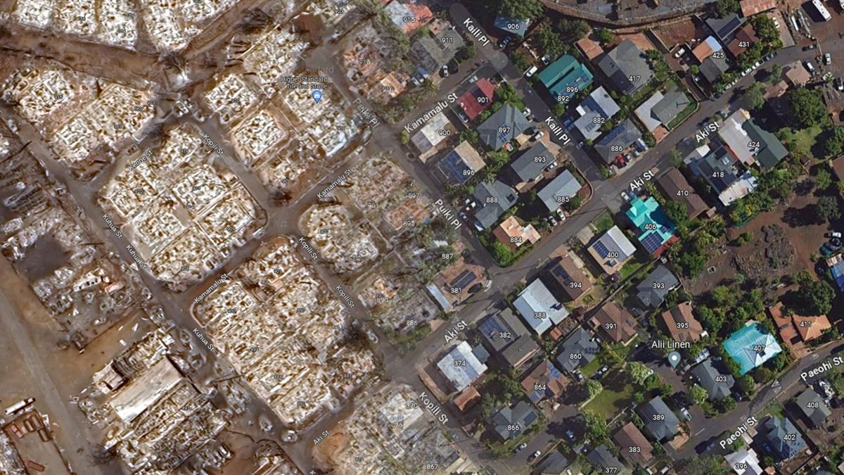 Ze satelitních snímků havajského města mrazí. Majitel „zázračného domu“ radost nemá